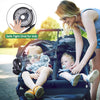 Camping Fan, Clip on Fan with LED Lights and Hook, 4 in 1 Camping accessories, Rechargeable 2600mAh Battery/USB Operated Personal Fan for Camping Hiking Baby Stroller Office Outdoor Travel