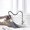 BRIGENIUS-Kitchen Faucet, Single Handle Stainless Steel Kitchen Sink Faucet with Pull Down Sprayer, Pull Out Kitchen Faucets, Faucets for Kitchen Sinks