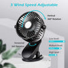 Battery Operated Clip on Stroller Fan, Portable Mini Desk Fan Rechargeable, USB Powered Clip Fan for Baby Stroller Office Outdoor Travel, Black